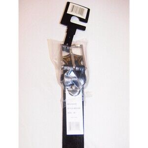 *NWT* Men's Black Tru Fit Genuine REAL Leather Belt Size 38 Crock Style NOT FAUX